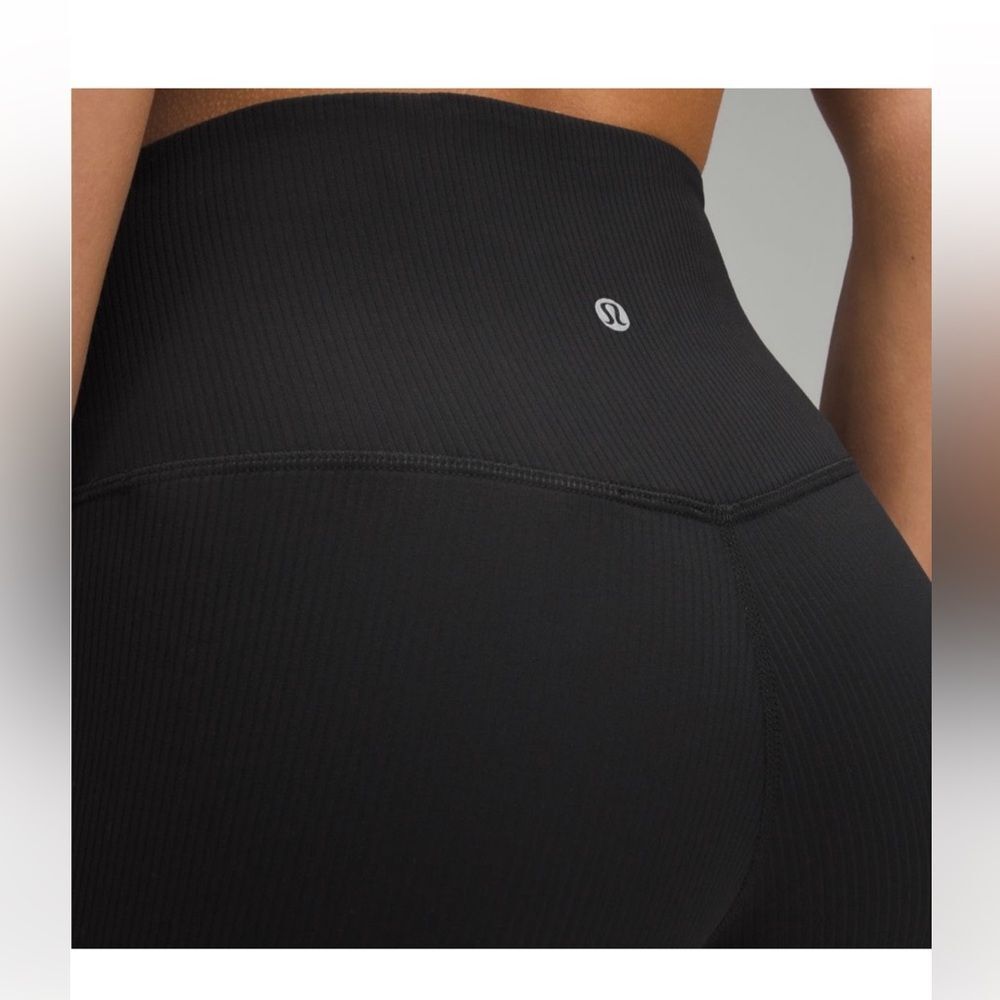 Lululemon Black Flared align ribbed Yoga Pants leggings size 4 28" inseam - Picture 2 of 6
